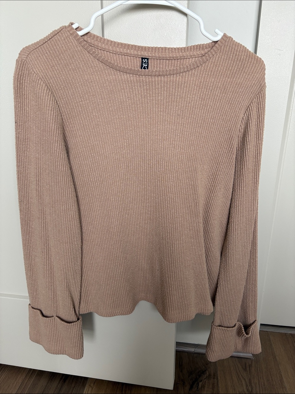 Ribbed Light Brown Sweater